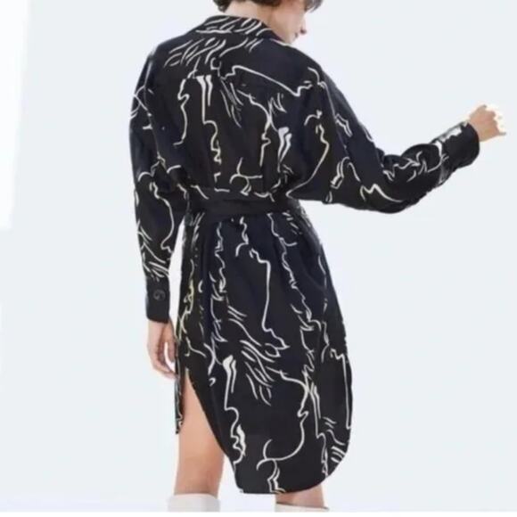 Zara Black and White Midi Dress - Picture 2 of 10